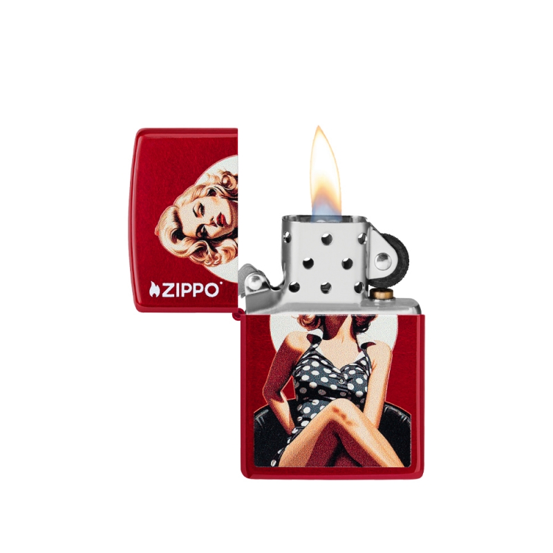odpalona Zapalniczka Zippo Vintage Pinup Design 60007242 odpalona Zapalniczka Zippo Vintage Pinup Design 60007242