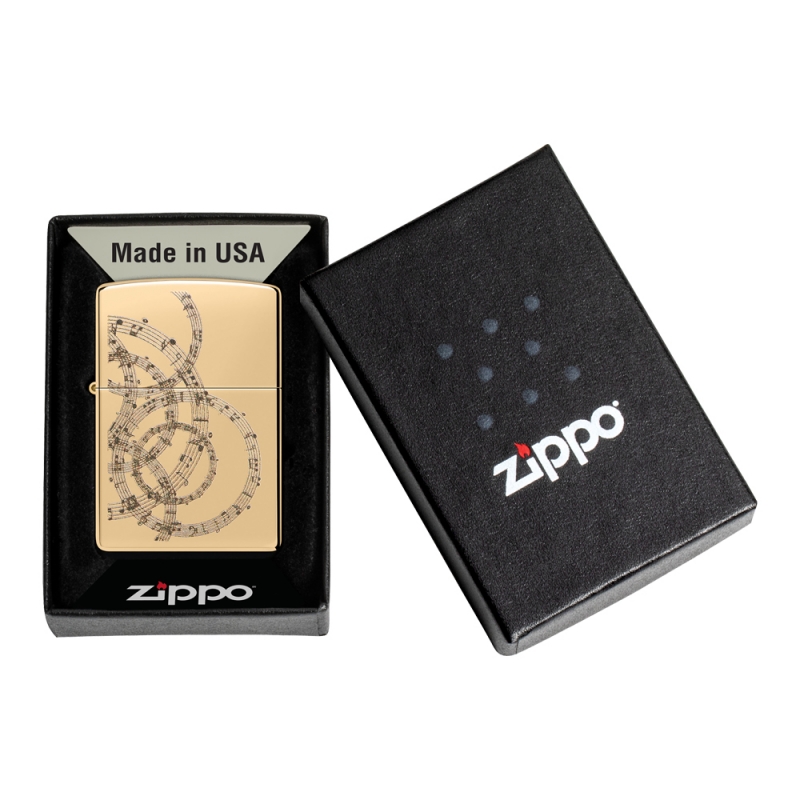 Zapalniczka Zippo Musical Notes Design 60007239 w oryginalnym pudełku Zapalniczka Zippo Musical Notes Design 60007239 w oryginalnym pudełku