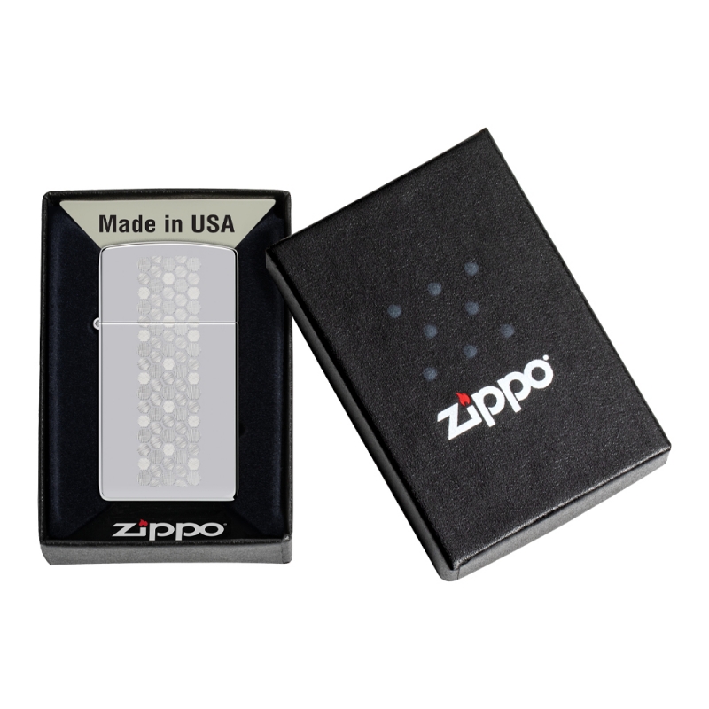 Zapalniczka Zippo Slim Honeycomb Pattern Design 60007224 w pudełeczku Zapalniczka Zippo Slim Honeycomb Pattern Design 60007224 w pudełeczku