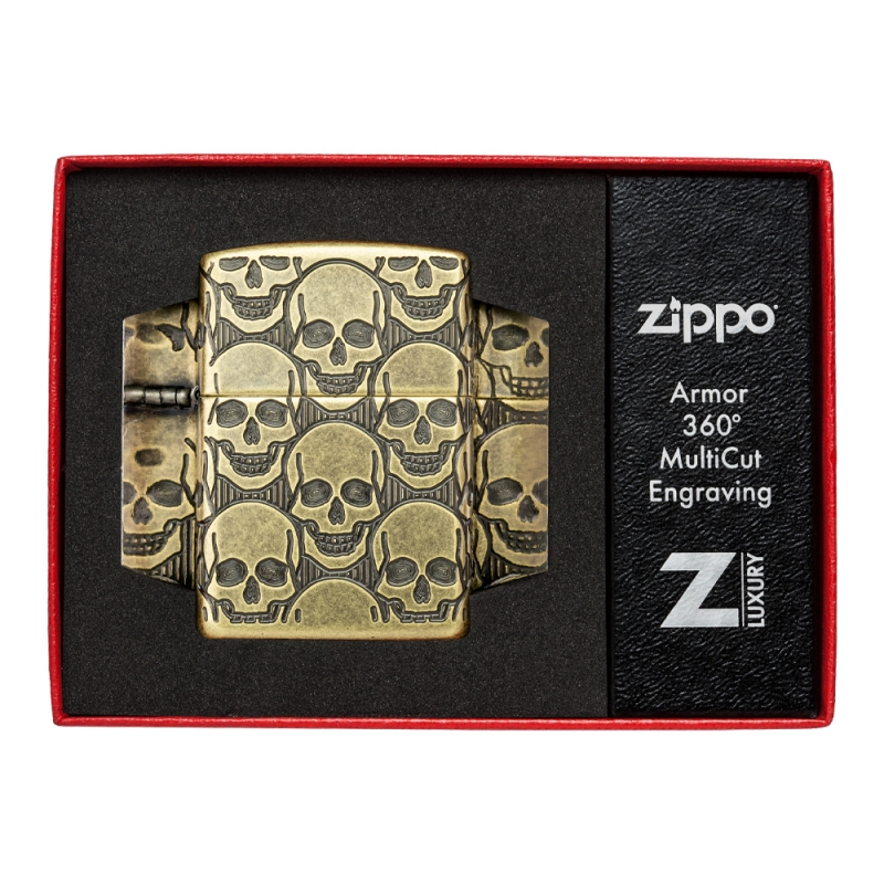 Zapalniczka Zippo Armor Skulls Design 60007234 w limitowanym czerwonym pudełku Zapalniczka Zippo Armor Skulls Design 60007234 w limitowanym czerwonym pudełku