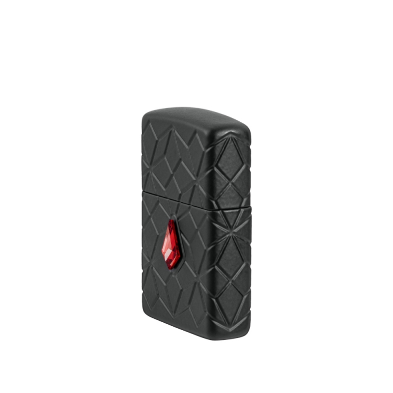 zapalniczka Zippo w kolorze czarnego matu z czerwonym diamencikiem zapalniczka Zippo w kolorze czarnego matu z czerwonym diamencikiem