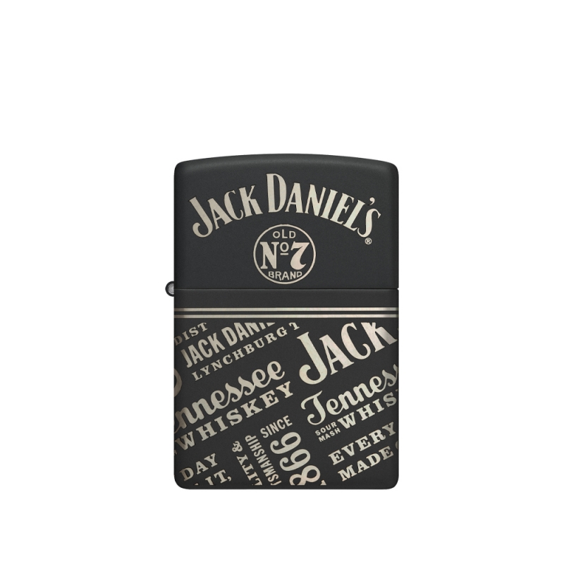 zapalniczka benzynowa Zippo w czarnym kolorze z logo Jack Daniels zapalniczka benzynowa Zippo w czarnym kolorze z logo Jack Daniels