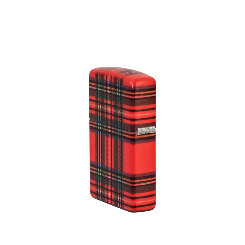 Zapalniczka Zippo Red Plaid Design 60007246 z widocznym zawiasem Zapalniczka Zippo Red Plaid Design 60007246 z widocznym zawiasem