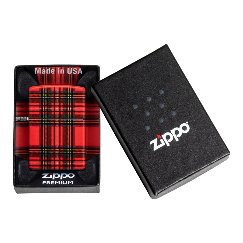 Zapalniczka Zippo Red Plaid Design 60007246 w oryginalnym pudełku Zapalniczka Zippo Red Plaid Design 60007246 w oryginalnym pudełku