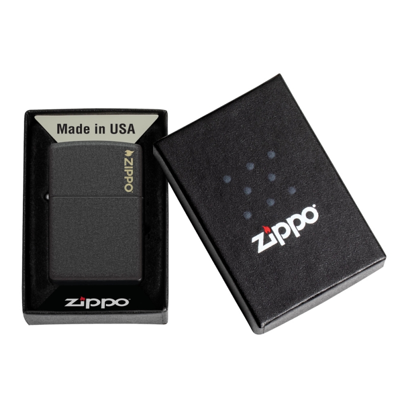 pudełko z logo Zippo z Zapalniczką Zippo Black crackle Logo 60007448