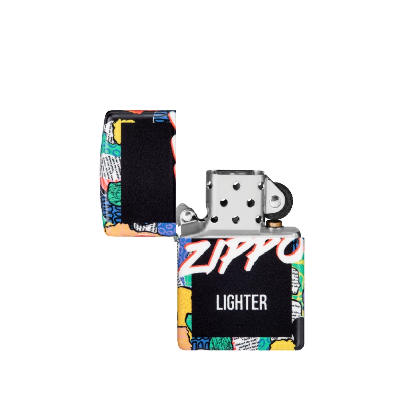 otworzona kolorwa zapalniczka Zippo ukazująca ludzi otworzona kolorwa zapalniczka Zippo ukazująca ludzi