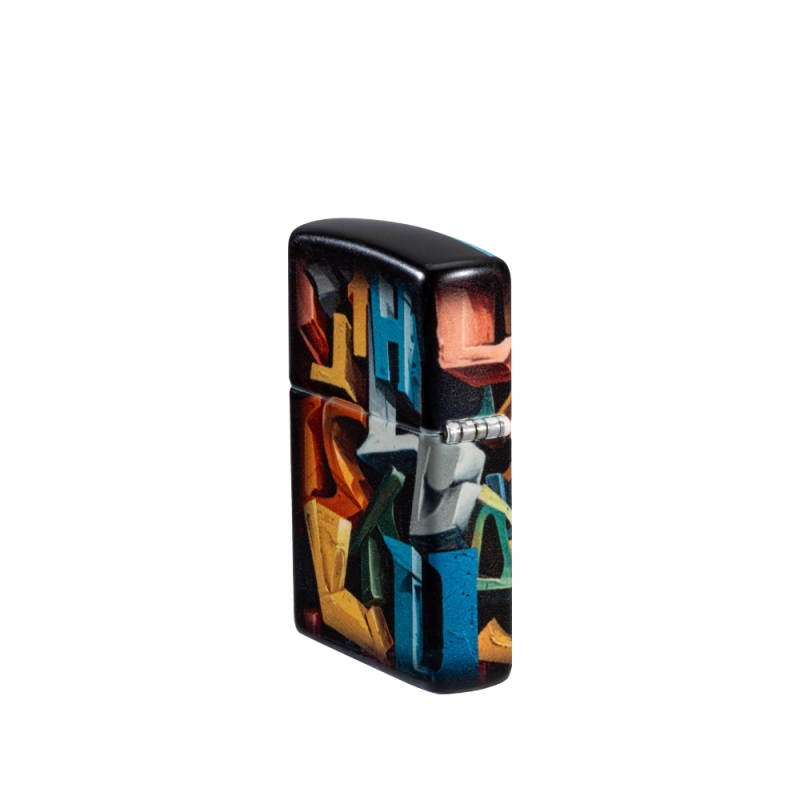 lewa strona poakzana od tyłu zapalniczki Zippo Abstract lewa strona poakzana od tyłu zapalniczki Zippo Abstract
