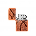 otwarta zapalniczka Zippo z mosiądzu z ilustracją piłki do koszykówki otwarta zapalniczka Zippo z mosiądzu z ilustracją piłki do koszykówki