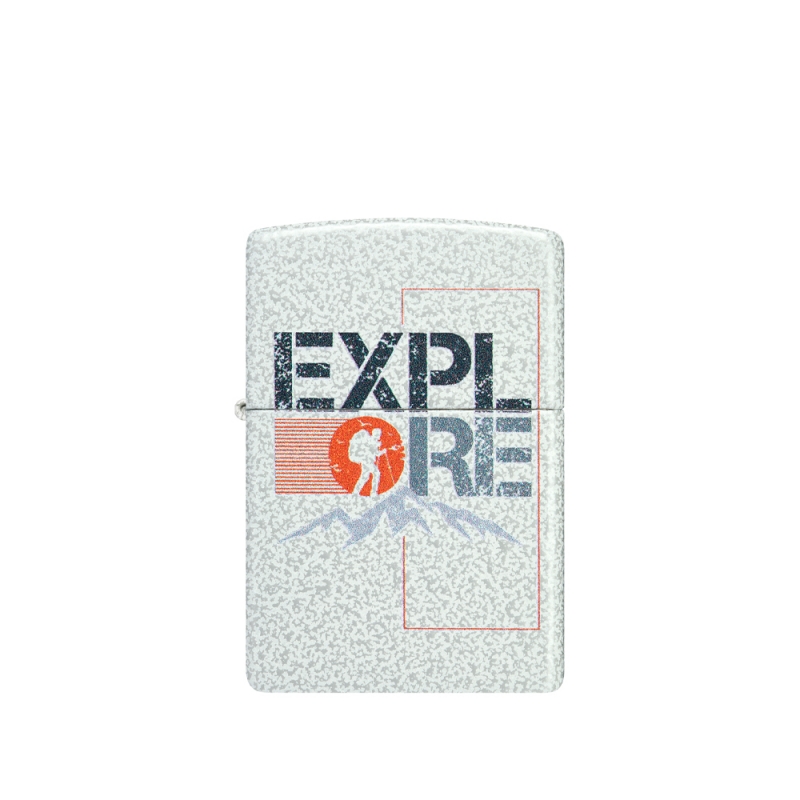 kolorowy napis Explore na oryginalnej zapalniczce Zippo kolorowy napis Explore na oryginalnej zapalniczce Zippo