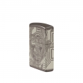 prawa strona zapalniczka ZIppo z ilustracją głowy 3D prawa strona zapalniczka ZIppo z ilustracją głowy 3D