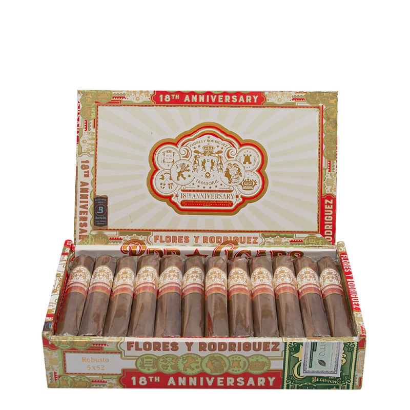 otwarte pełne pudełko cygar PDR Flores Y Rodriguez 18th Anniversary Reserva Limitada Robusto otwarte pełne pudełko cygar PDR Flores Y Rodriguez 18th Anniversary Reserva Limitada Robusto