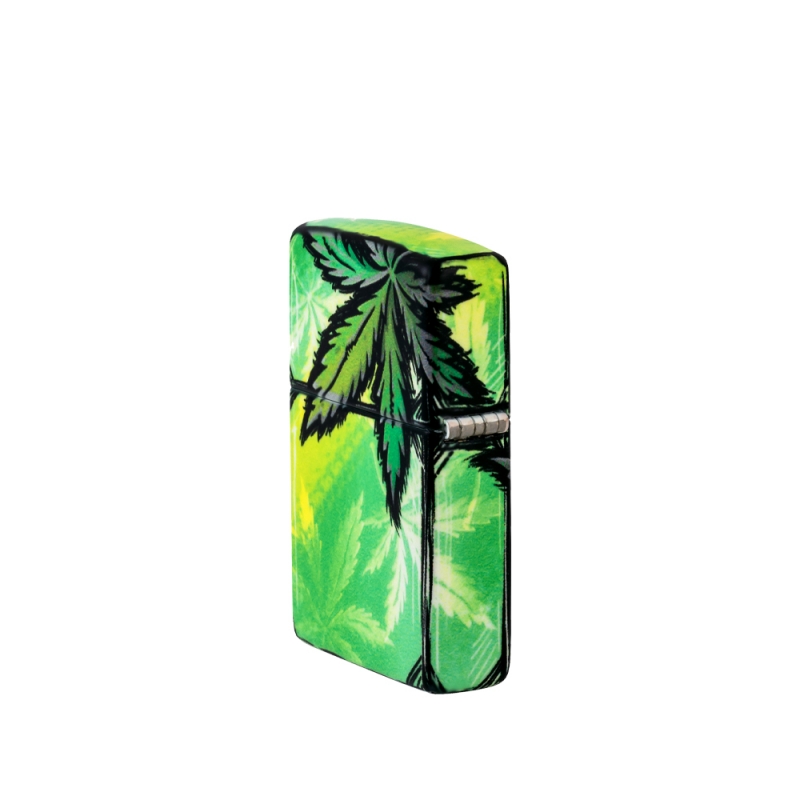 lewa strona zapalniczki benzynowej Zippo w kolorze jasno zielonym