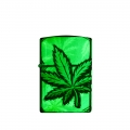 zapalniczka Zippo ze świecącym w ciemności liściem cannabisu