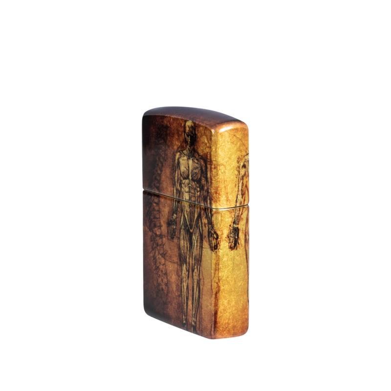 Zapalniczka Zippo Anatomy Design 60007241 pokazana z lewej strony Zapalniczka Zippo Anatomy Design 60007241 pokazana z lewej strony