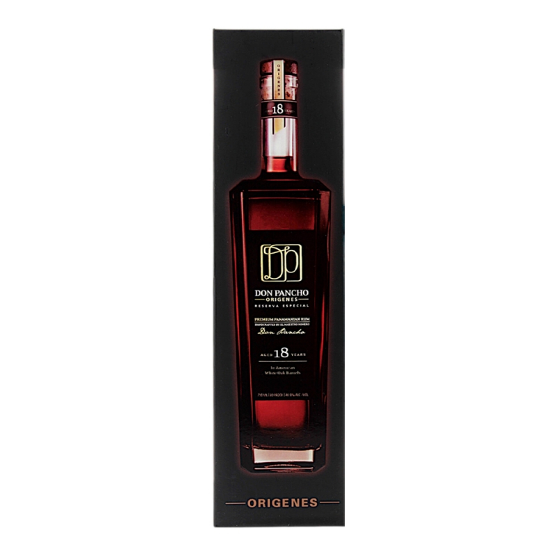 oryginalne pudełko dla butelki rumu Don Pancho 18YO oryginalne pudełko dla butelki rumu Don Pancho 18YO