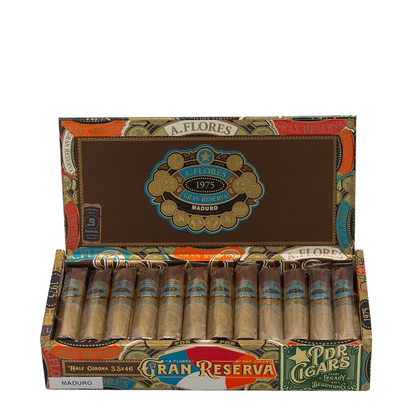 pełne pudełko mocnych cygar PDR A. Flores 1975 Gran Reserva Maduro Half Corona pełne pudełko mocnych cygar PDR A. Flores 1975 Gran Reserva Maduro Half Corona