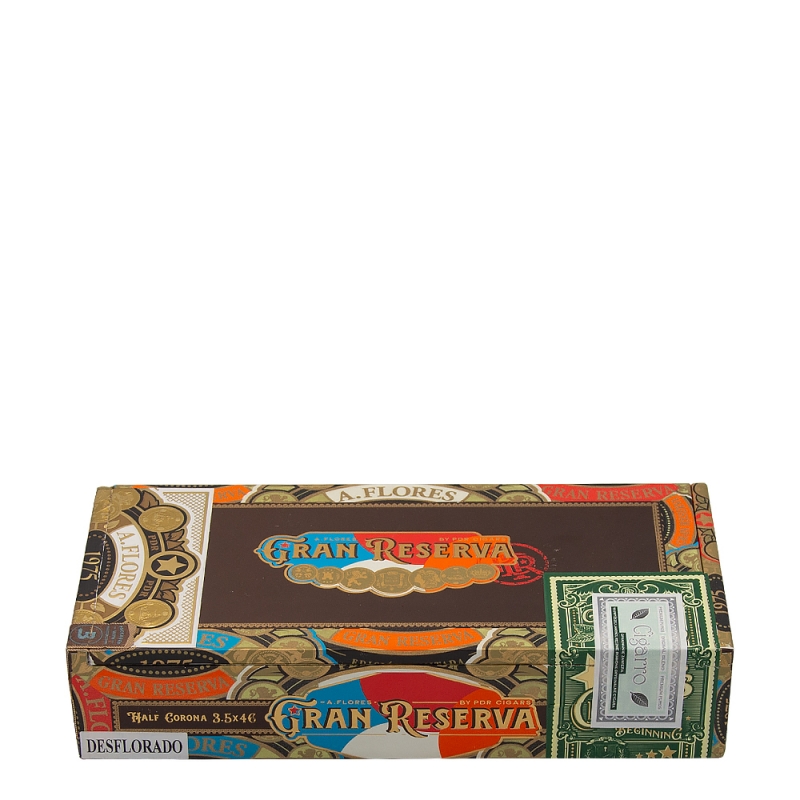 zamknięte pudełko od cygar PDR A. Flores 1975 Gran Reserva Desflorado Half Corona zamknięte pudełko od cygar PDR A. Flores 1975 Gran Reserva Desflorado Half Corona