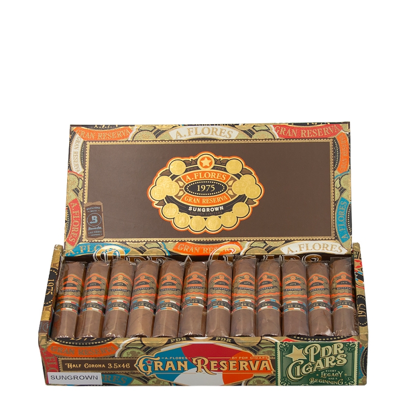 pudełko pełne cygar PDR A. Flores 1975 Gran Reserva Sungrown Half Corona pudełko pełne cygar PDR A. Flores 1975 Gran Reserva Sungrown Half Corona