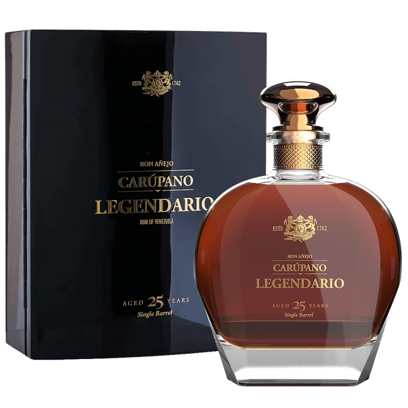 butelka rumu Carupano z elegancką niebiesko czarną tubą butelka rumu Carupano z elegancką niebiesko czarną tubą