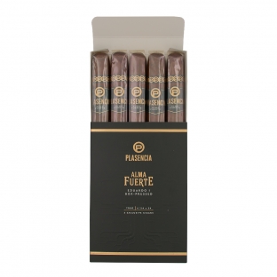 otwarte pudełko z cygarami Plasencia Alma Fuerte Claro Toro