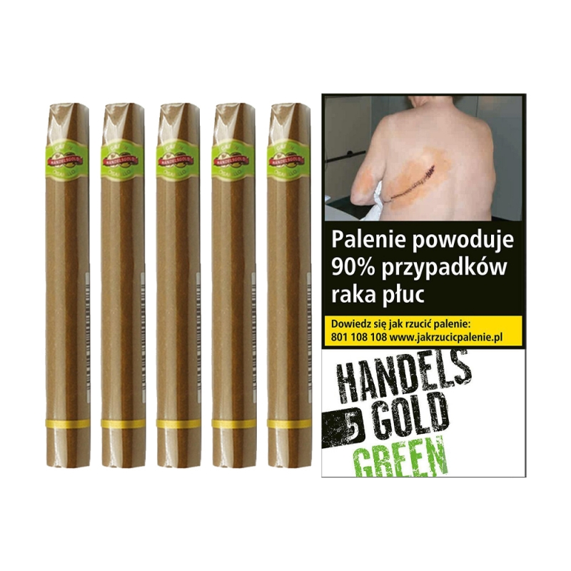 opakowanie cygaretek Handelsgold z pięcioma cygaretkami