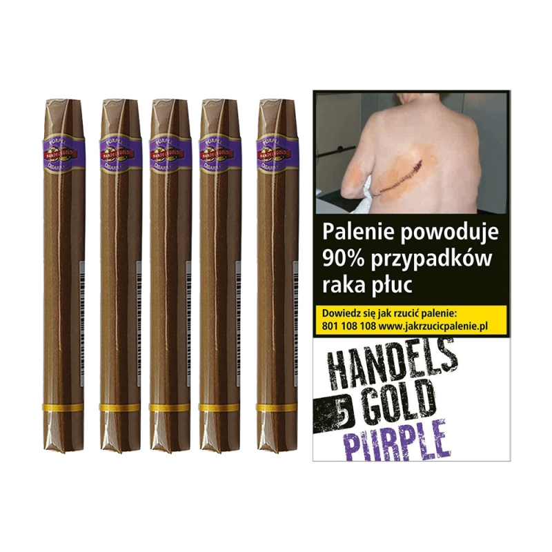 opakowanie cygaretek Handelsgold z pięcioma cygaretkami