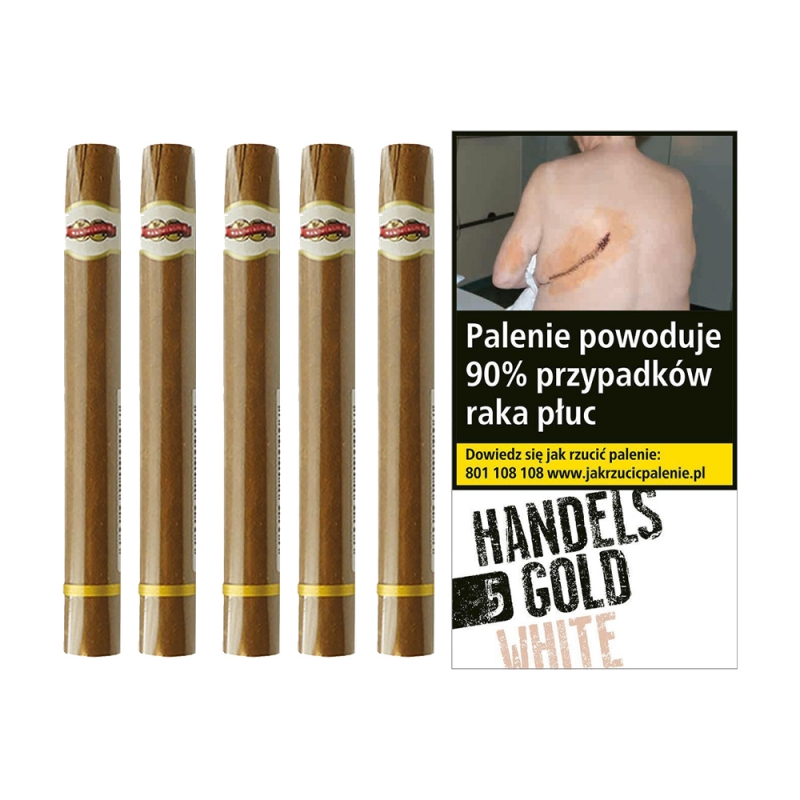 opakowanie cygaretek Handelsgold z pięcioma cygaretkami