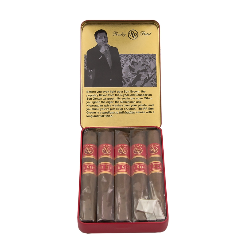 Otwarte opakowanie z cygarami Rocky Patel Sungrown Juniors