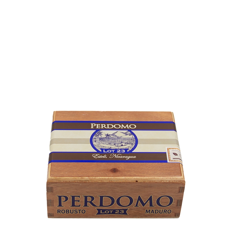 zamknięte pudełko z naklejkami perdomo lot 23 maduro