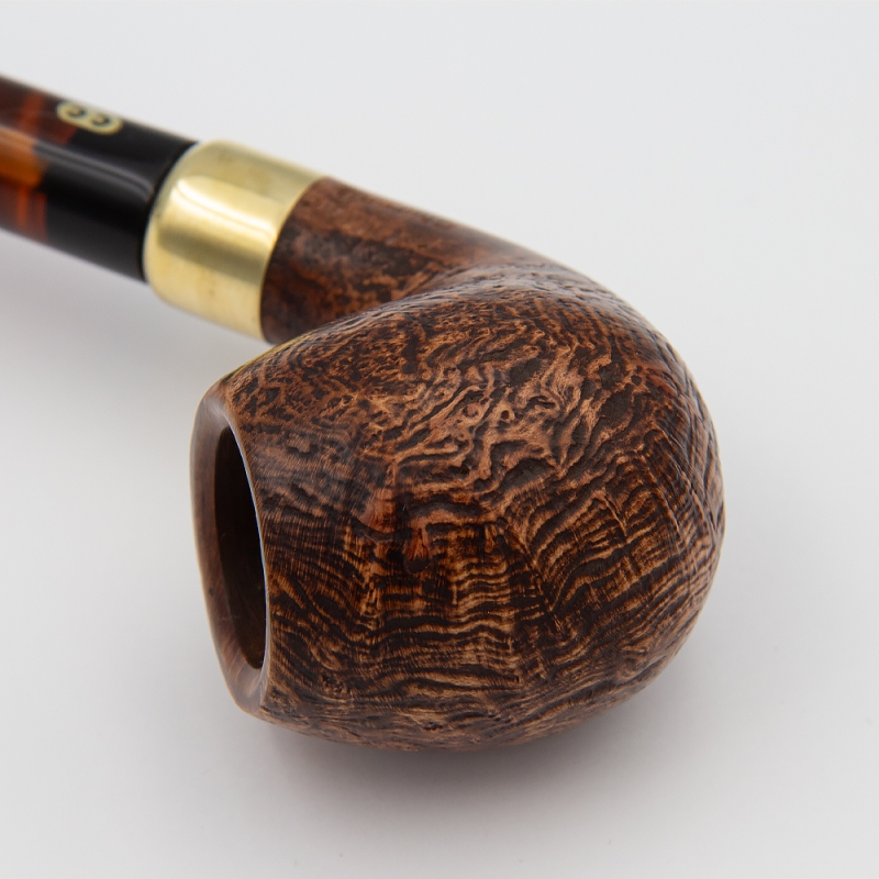 drewniany ręcznie żłobiony cybuch  od fajki