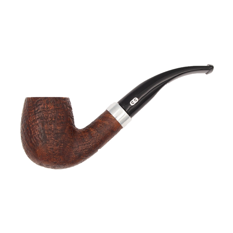 ręcznie wykonana fajka z krótkim zakrzywionym czarnym ustnikiem