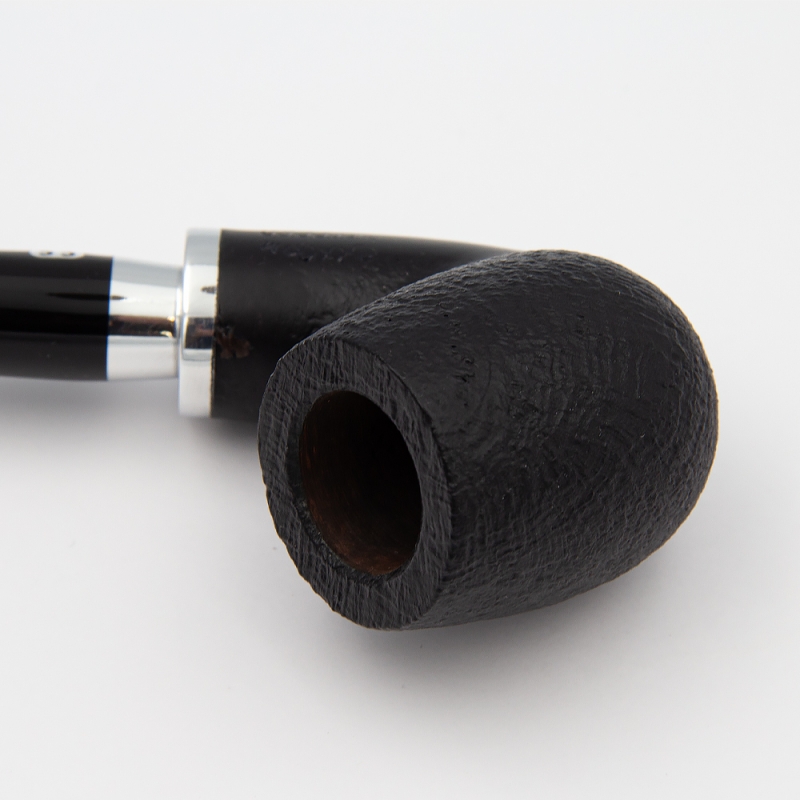 czarny ręcznie modelowany cybuch od fajki z drewna