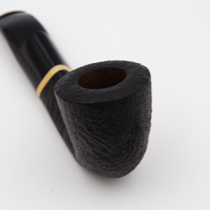 czarny cybuch od fajki ręcznie rzeźbiony