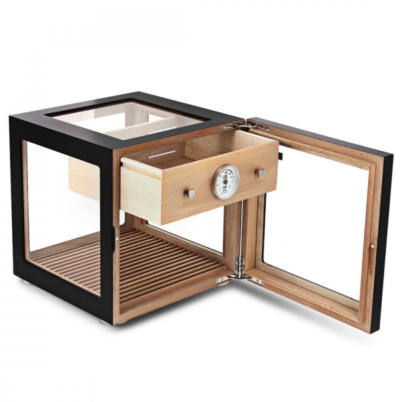otwarty Humidor Adorini Cube Deluxe Black