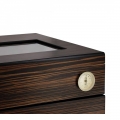 zamknięty Humidor Adorini Aficionado Deluxe z widoczną szybką i higrometrem