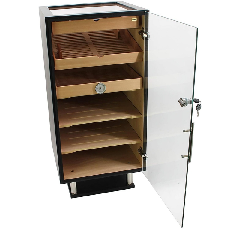 otwarty czarny Humidor Adorini Prato Deluxe