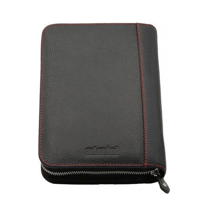 Etui Adorini na 5 cygar i akcesoria czarne/czerwony szew No. 7946