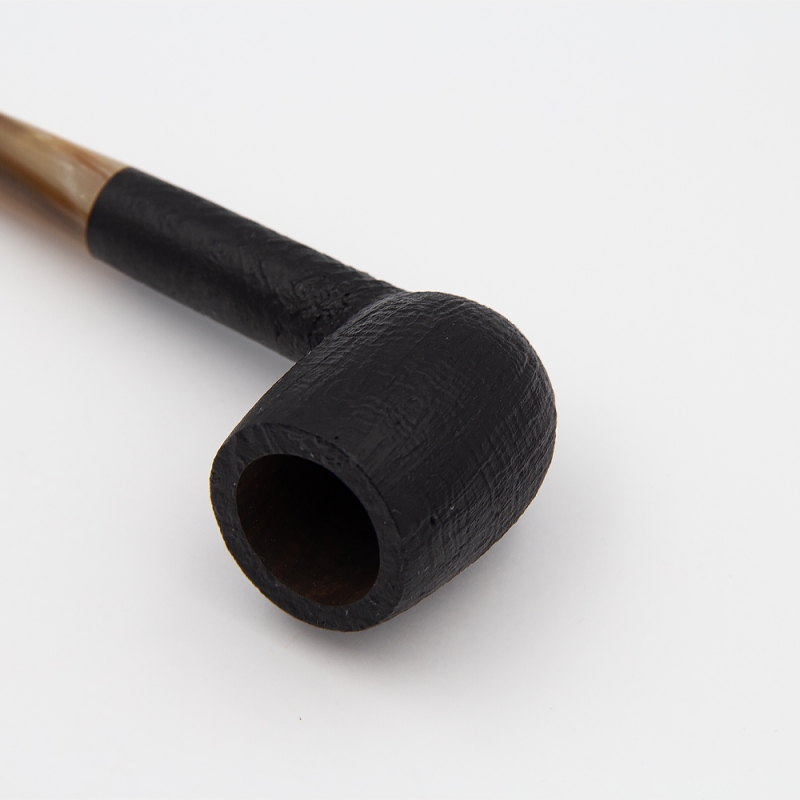 czarny zwyczajny cybuch od fajki z ustnikiem z białego drewna