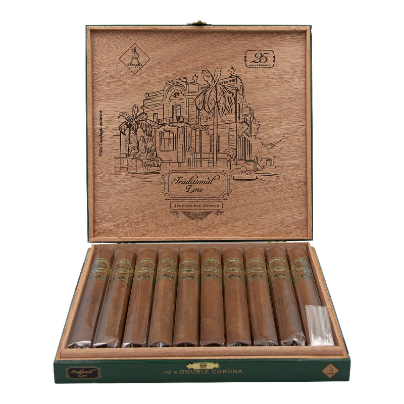 otwarte pudełko z cygarami Casdagli Traditional 25th Aniversario
