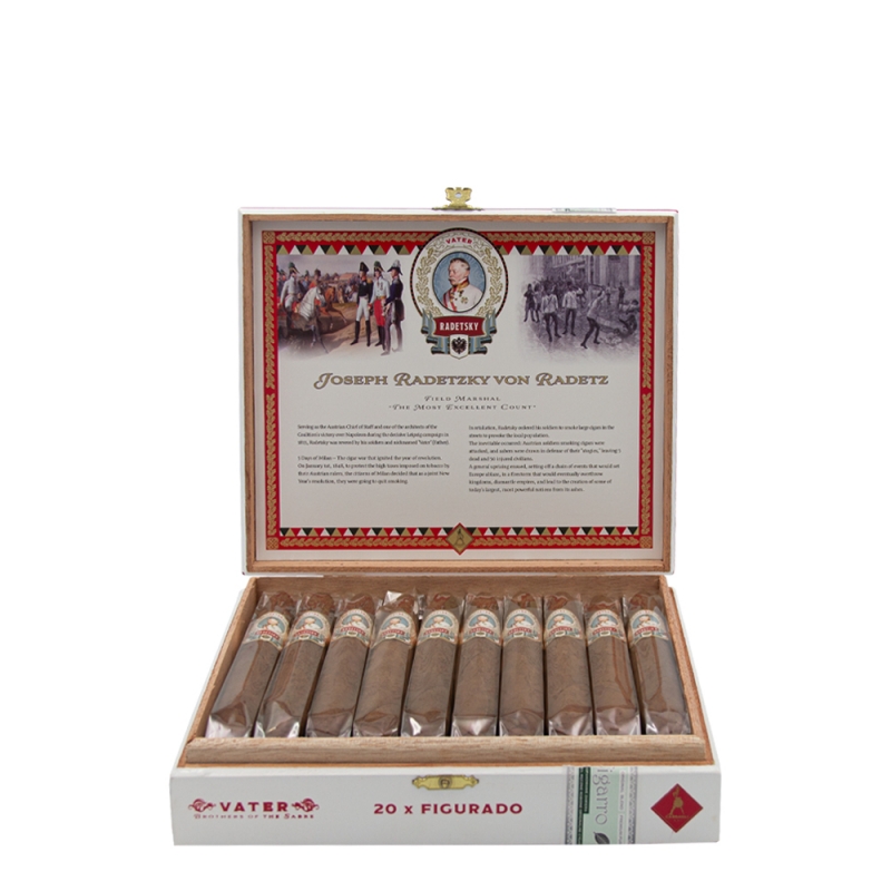 otwarte pudełko z cygarami Casdagli Vater Figurado