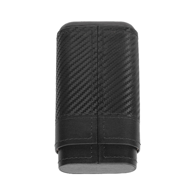 druga strona etui Zippo w kolorze czarnego karbonu na 3 cygara