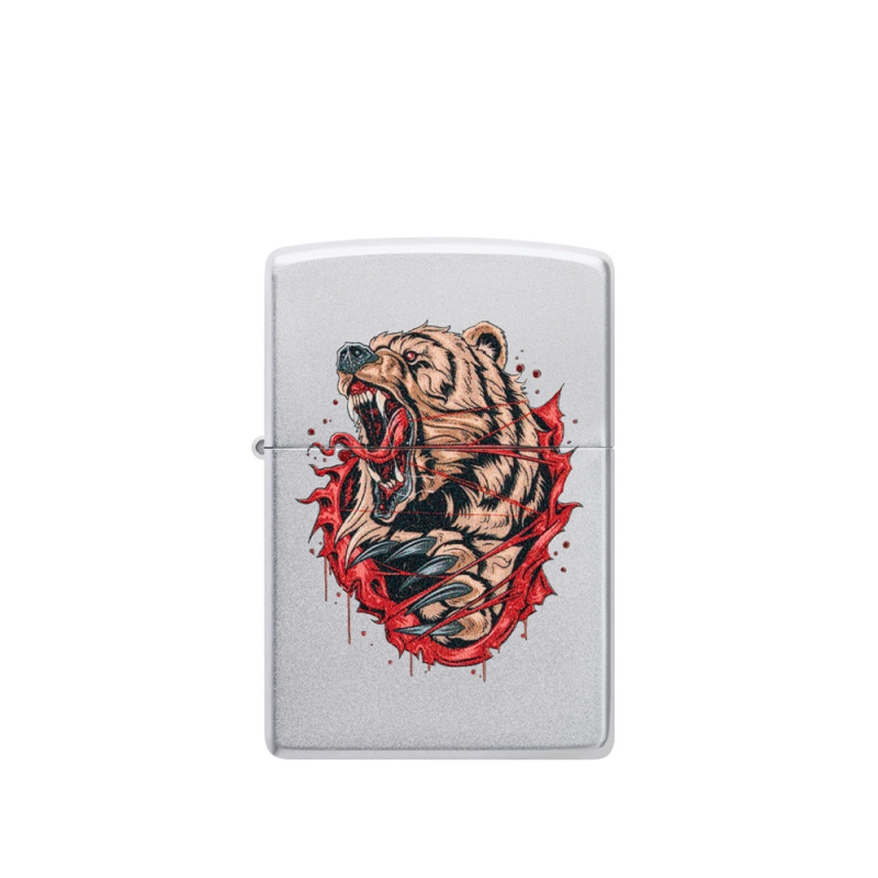 obudowa zapalniczki z błyszczącym chromowanym wykończeniem i ozdobnym wzorem obejmującym cały korpus