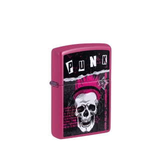 obudowa zapalniczki w intensywnym kolorze z nadrukiem czaszki w słuchawkach na froncie