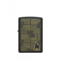 obudowa zapalniczki w głębokiej czerni z laserowo wygrawerowanym geometrycznym wzorem przeciągającym się pionowo