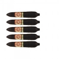 5 cygar w formacie perfecto, ze złota banderolą z logiem arturo feunte hemingway