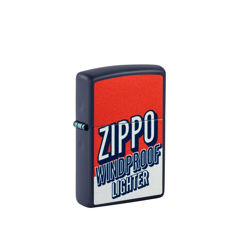 obudowa zapalniczki w ciemnym metalicznym wykończeniu z kolorowym motywem graficznym inspirowanym klasycznym wzornictwem Zippo