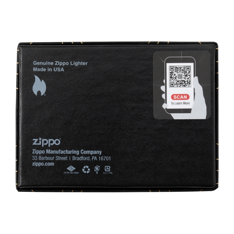 eleganckie pudełko prezentowe do złotej zapalniczki Zippo