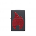 metalowa zapalniczka z detalami bling które otaczają centralną ikonę płomienia Zippo