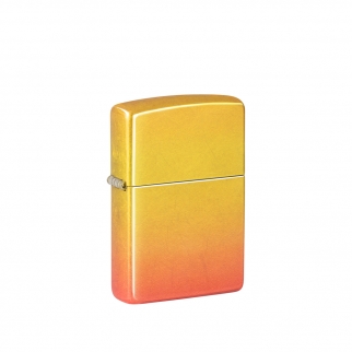 obudowa zapalniczki Zippo z płynnym przejściem kolorów od ognistego pomarańczu do złotego żółtego w ombré stylu