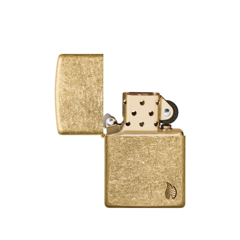 obudowa zapalniczki z eleganckim wykończeniem i delikatnym detalem płomienia który kontrastuje z teksturą metalu